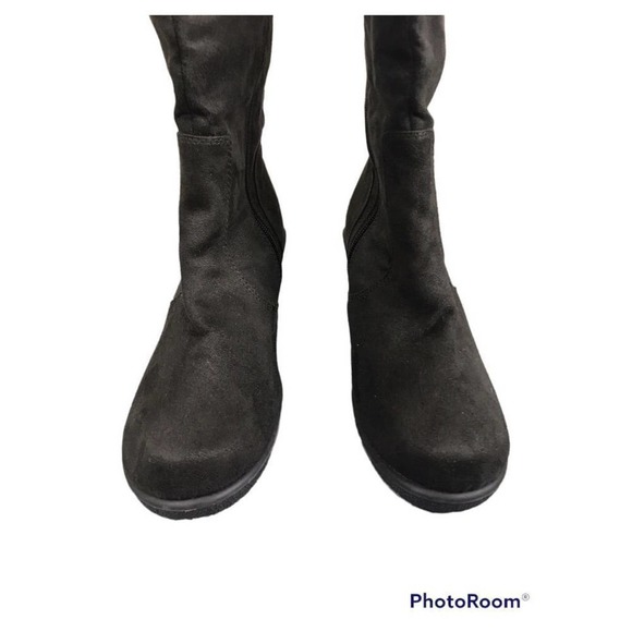 GAP Charcoal Faux Suede And Fur Wedge Boots Women’s Size 9 - Picture 5 of 14